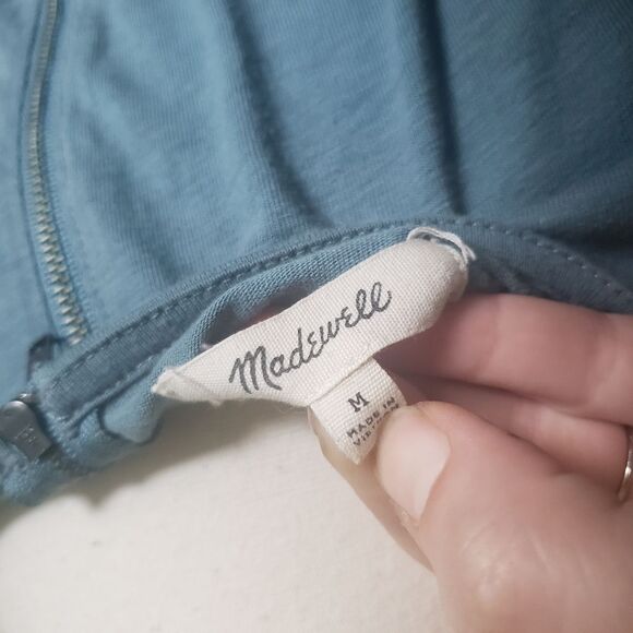 MADEWELL Teal Back Zip Swing Tee - M - Picture 9 of 14